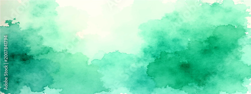 Obraz na plátně Vector Abstract watercolor wash green, a captivating fluid art with blend of textures creating soft, ethereal effect