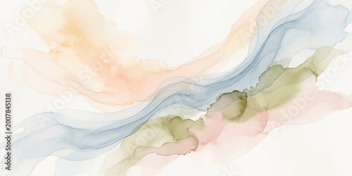 Fotografía Abstract smoke on a white background creates a light watercolor texture with blu