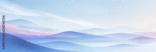 Soft Pastel Abstract Landscape Background with Smooth Layers and Copy Space