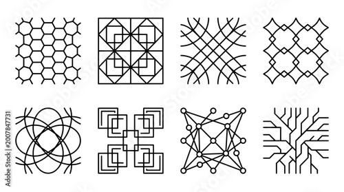 Geometric pattern set minimalist designs for various applications