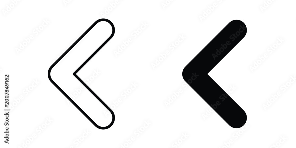 Obraz premium Previous arrow icon pack for web and apps design projects