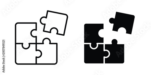Obraz na plátně Puzzle piece icon pack for web and apps design projects