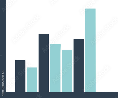 Free Download Modern bar chart with rising trend, data visualization, business growth concept - GFXLoad