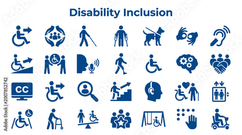 Foto Disability inclusion icons representing accessibility diversity and equal opport
