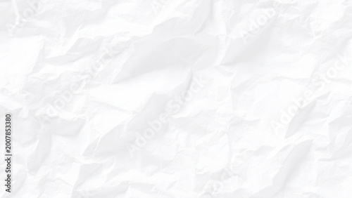 Crumpled white paper texture background with creases and folds abstract design element