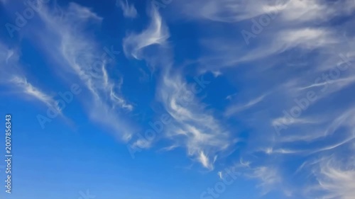 Blue Sky Soft Clouds Minimal Natural Background 4K