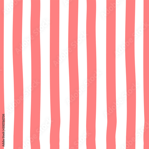 Canvastavla Pink hand drawn stripes on a white background seamless pattern