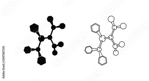 Photos Molecular structure diagrams two representations of a complex organic compound