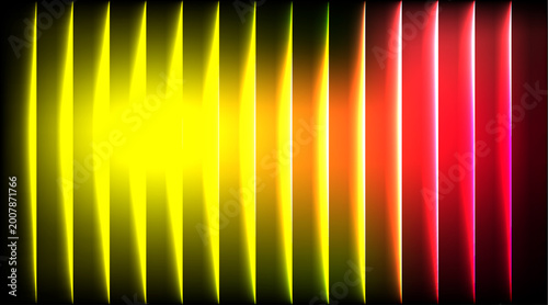 Abstract Yellow Red Neon Light Vertical Lines Background with Glowing Gradient Futuristic Design