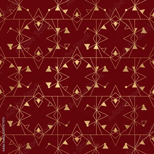 Crimson Red Luxury Geometric Pattern