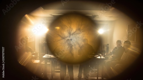 Visual impairment, medical eye condition, severe vision problems, blurred human sight, distorted retinal perception, subjective viewpoint, ocular health issue, interior medical setting