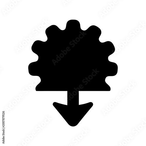 downward gear arrow progress update flat design vector illustration