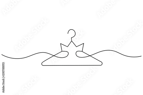 Continuous line art clothes hanger with wavy lines minimalist fashion