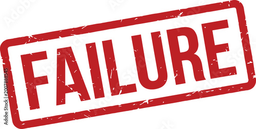 Schilderij op canvas Red failure stamp with distressed texture and text