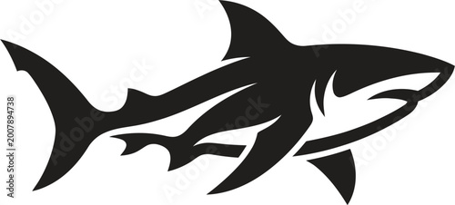 Shark, black shark icon, shark silhouette, ocean predator, marine animal
