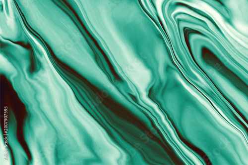 Abstract Emerald Green Fluid Waves with Dynamic Swirling Marble Pattern