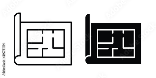 Architecture plan icon set. Vector eps10