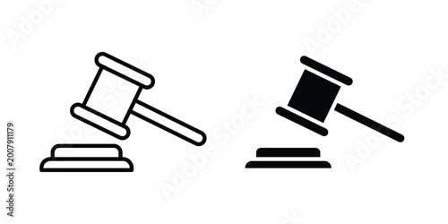 Photos Auction icon set. Vector eps10