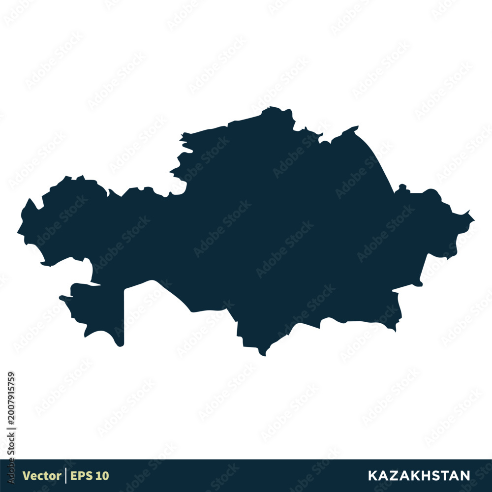 Fototapeta premium Kazakhstan - Europe Countries Map Vector Icon Template Illustration Design. Vector EPS 10.