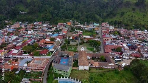 Aerial View of Zipacón and Lush Andean Mountains in Cundinamarca