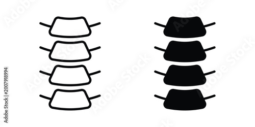 Schilderij op canvas Spinal column icon set. Vector eps10