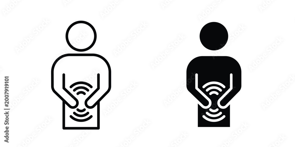 Foto Stomachache icon set. Vector eps10