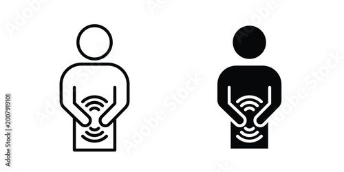 Stomachache icon set. Vector eps10