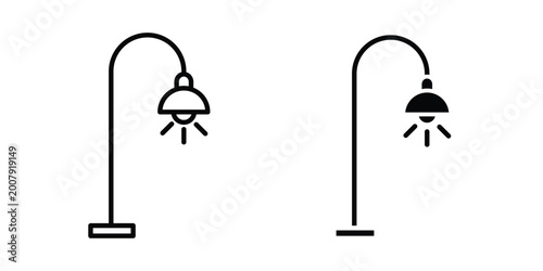Street lamp icon set. Vector eps10