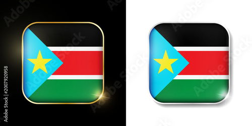 South Sudan flag shiny golden and silver icons isolated on black and white. Vector 3D square rounded illuminated buttons with shadow. Use for bets, tournament, sport games Free Download South Sudan flag shiny golden and silver icons isolated on black and white. Vector 3D square rounded illuminated buttons with shadow. Use for bets, tournament, sport games - GFXLoad