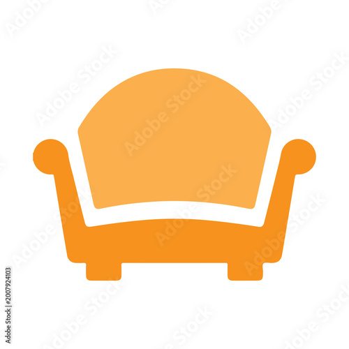 Sofa, furniture icon, yellow, interior
