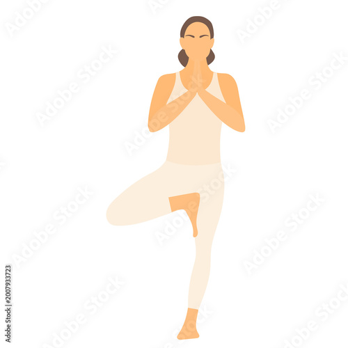 Woman Character Practicing Yoga. Sport Healthy Character Icon Isolated on Transparent. Healthy Lifestyle, Sport, Mental and Physical Health Concept.