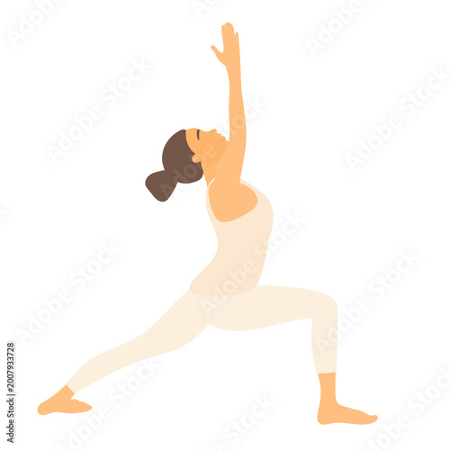 Woman Character Practicing Yoga. Sport Healthy Character Icon Isolated on Transparent. Healthy Lifestyle, Sport, Mental and Physical Health Concept.