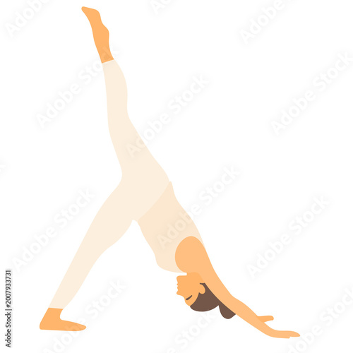 Woman Character Practicing Yoga. Sport Healthy Character Icon Isolated on Transparent. Healthy Lifestyle, Sport, Mental and Physical Health Concept.