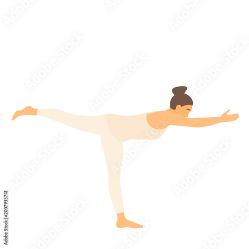 Woman Character Practicing Yoga. Sport Healthy Character Icon Isolated on Transparent. Healthy Lifestyle, Sport, Mental and Physical Health Concept.