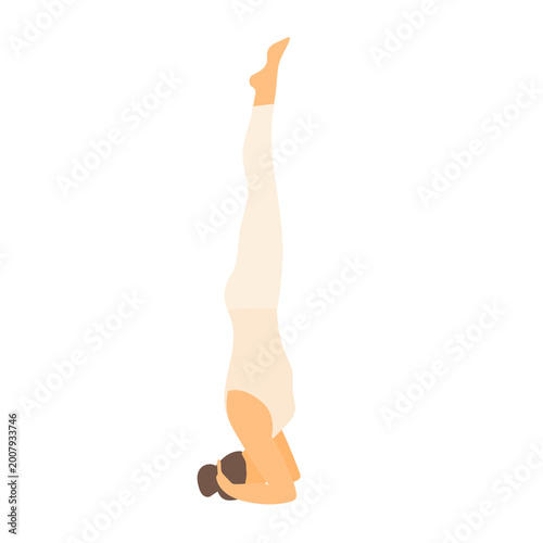 Woman Character Practicing Yoga. Sport Healthy Character Icon Isolated on Transparent. Healthy Lifestyle, Sport, Mental and Physical Health Concept.