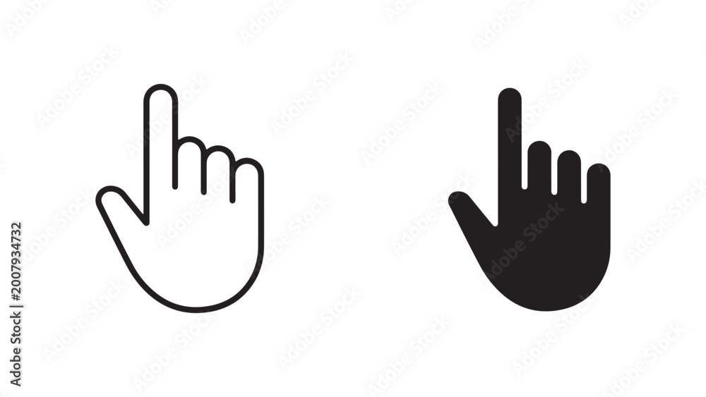 Fototapeta premium Hand gesture icons showing up and down thumbs