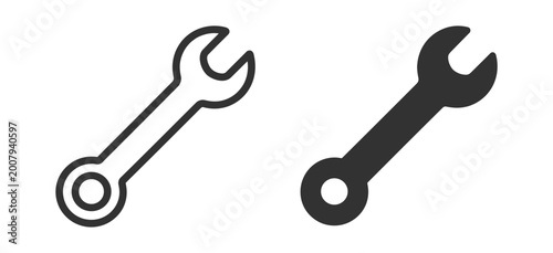 Εκτύπωση καμβά wrench tool icon set, vector illustration of mechanical spanner, isolated on tra