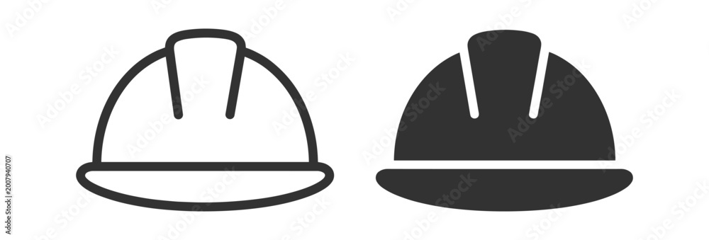 Fotografie construction helmet icon set vector illustration on transparent background