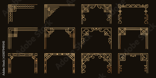 art deco corners collection 16 grid ornamental seamless pattern