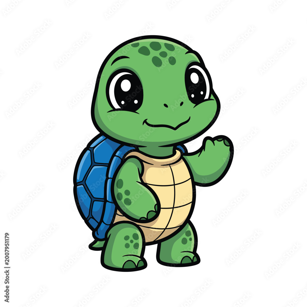 Fototapeta premium Cute Baby Turtle Illustration