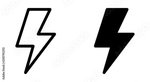 Free Download Lightning Bolt Icons, Black and White, Vector Graphics, Electricity Symbols - GFXLoad