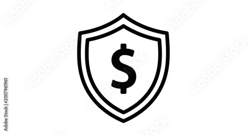 Shield with Dollar Sign A Symbol of Financial Security and Protection Against Economic Risk
