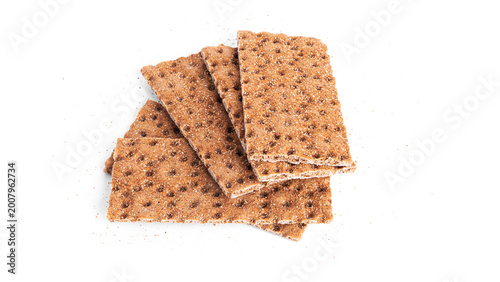 Fotografija Rye crispbread isolated on a white background.