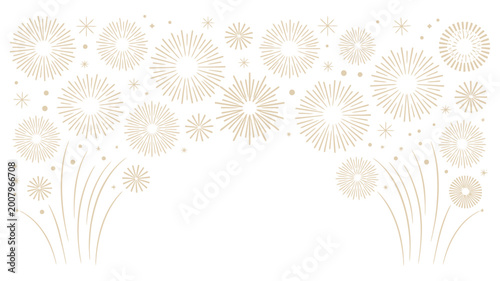 Bild auf Leinwand Elegant gold and silver fireworks vector illustration, hand drawn starburst spar