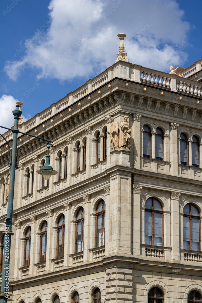 Fototapeta premium Facade of a building in the Old Town of Budapest, Hungary
