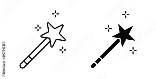 Картината върху платно Magic icon graphic designs pack. thin line icon set.