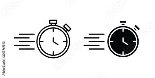 Bild auf Leinwand Time fast icon graphic designs pack. thin line icon set.