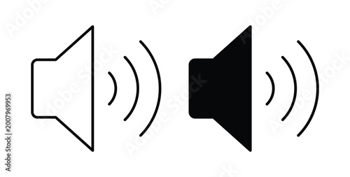 Fotografía volume button icon graphic designs pack. thin line icon set.