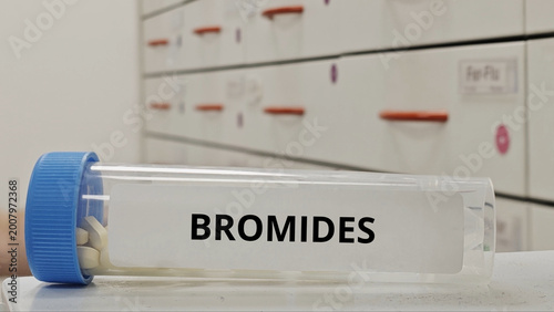 Photos BROMIDES tablets used as sedatives and anticonvulsants in neurological condition