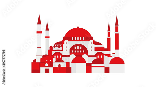 Cuadro en lienzo Iconic Hagia Sophia Mosque Landmark in Istanbul, Turkey